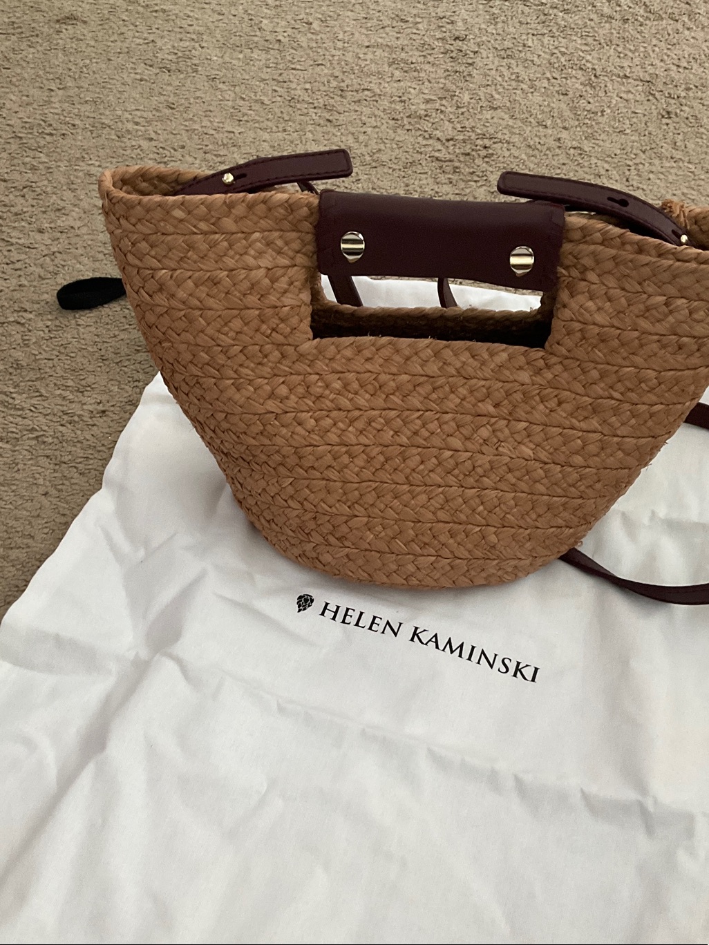 Helen Kaminski Remi Tote Mini In Natural Straw With Dark Brown Trim — image 5 of 7